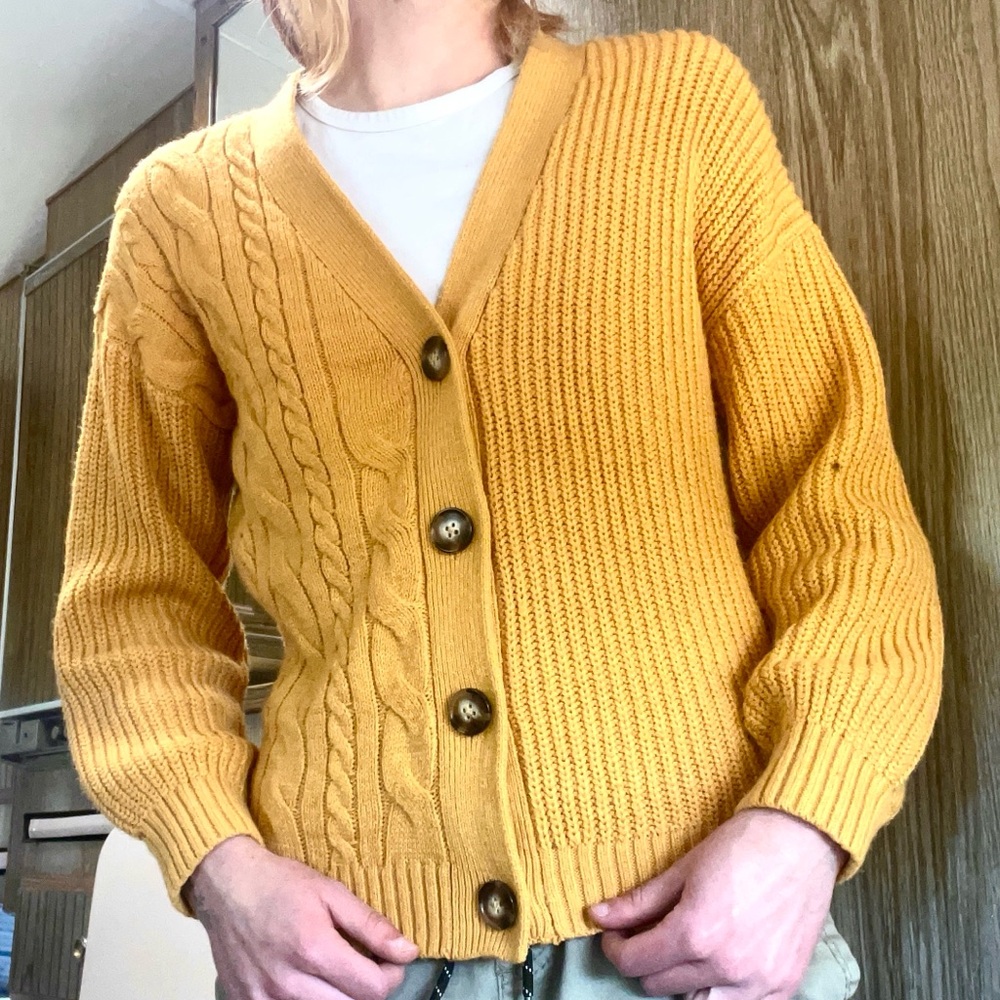 Yellow Knit Cardigan